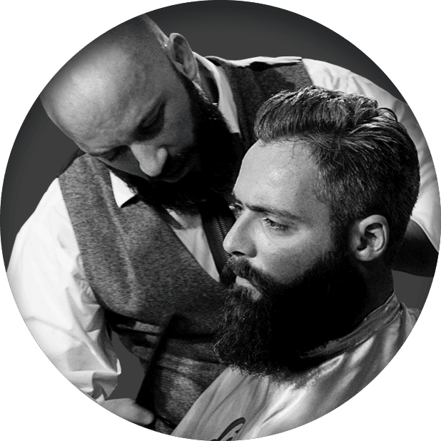 Barber Trimming Client Beard 2 Barber Trimming Client Beard 2